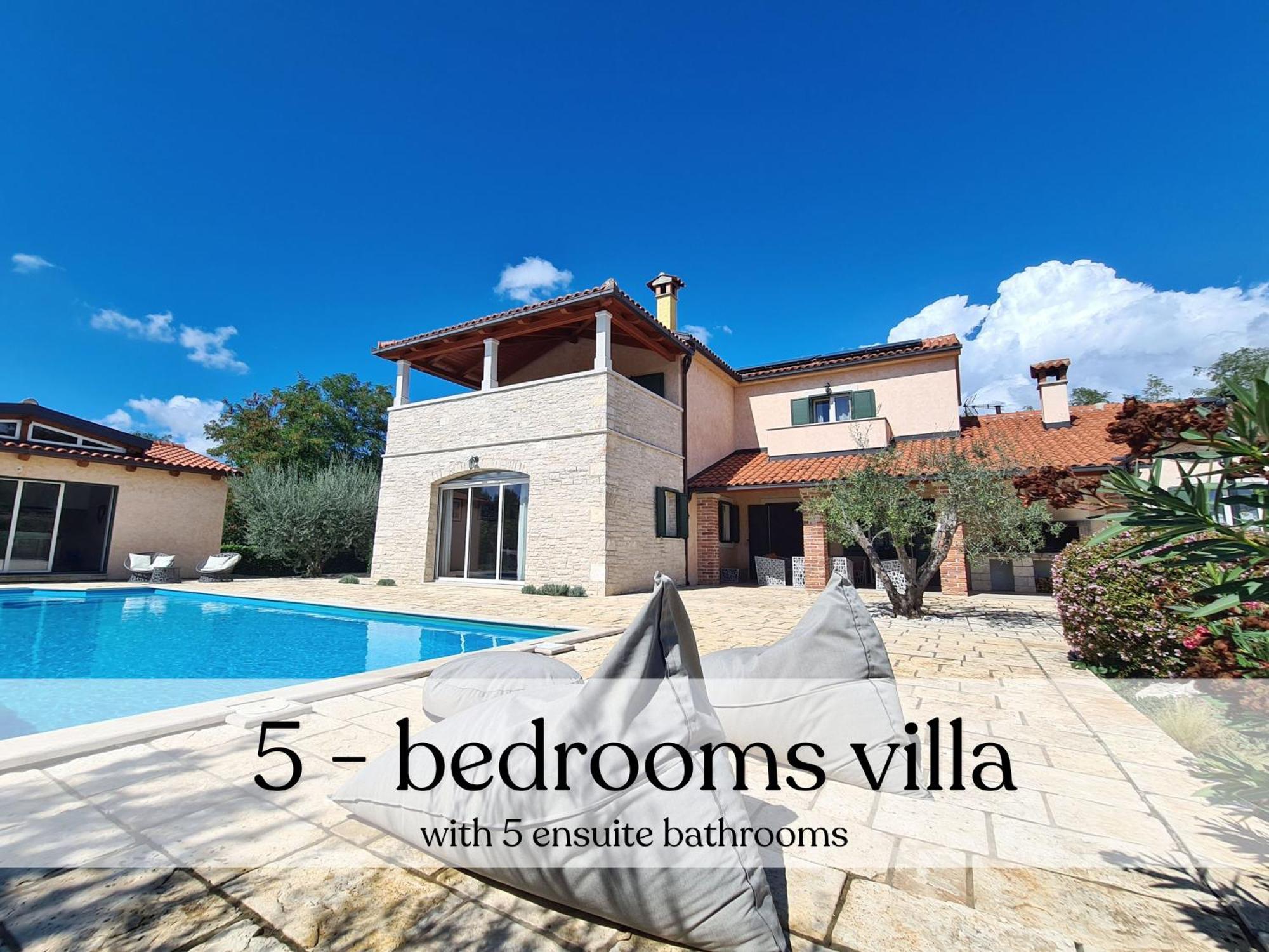 Spacious Villa With Pool, Indoor Jacuzzi And Sauna Near Porec Visnjan Exterior photo